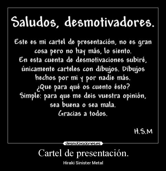 Cartel de presentación. - 