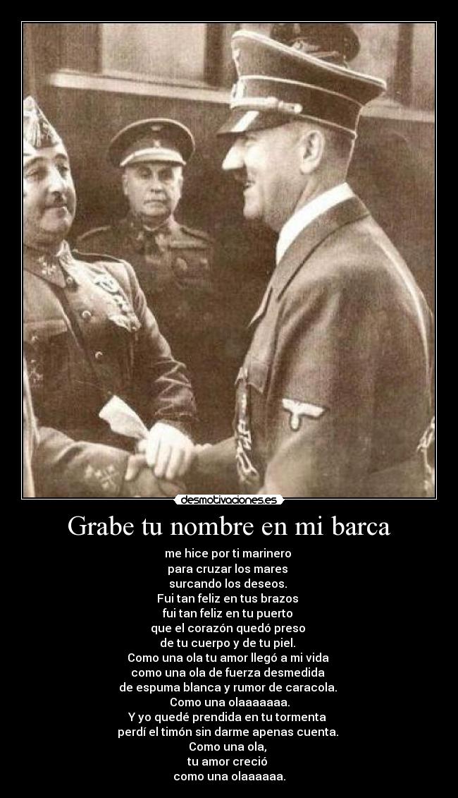 Grabe tu nombre en mi barca -