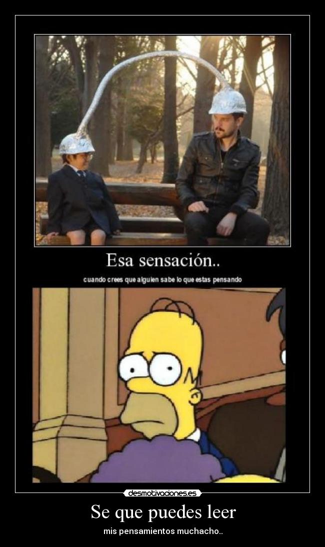 Se que puedes leer - mis pensamientos muchacho..