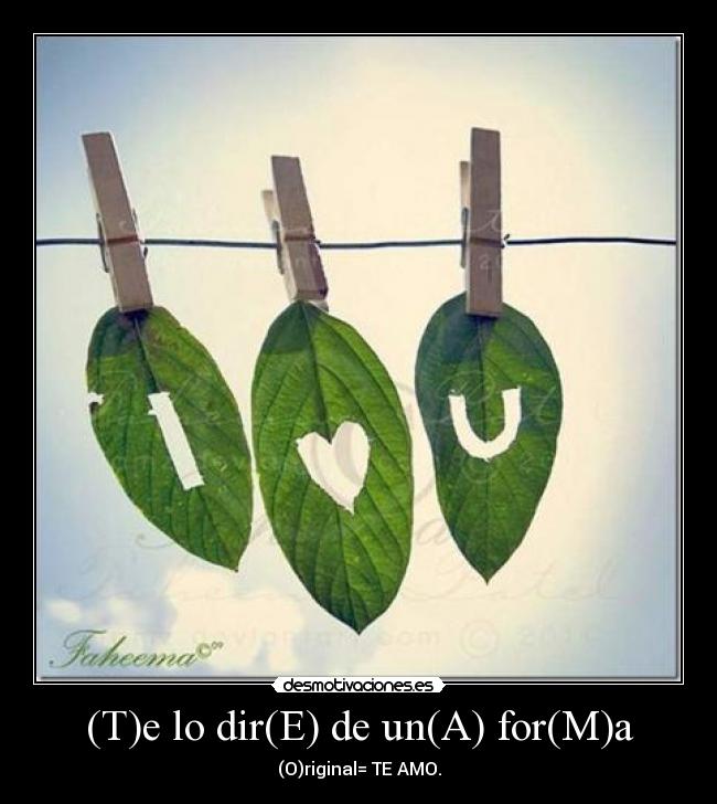(T)e lo dir(E) de un(A) for(M)a - 