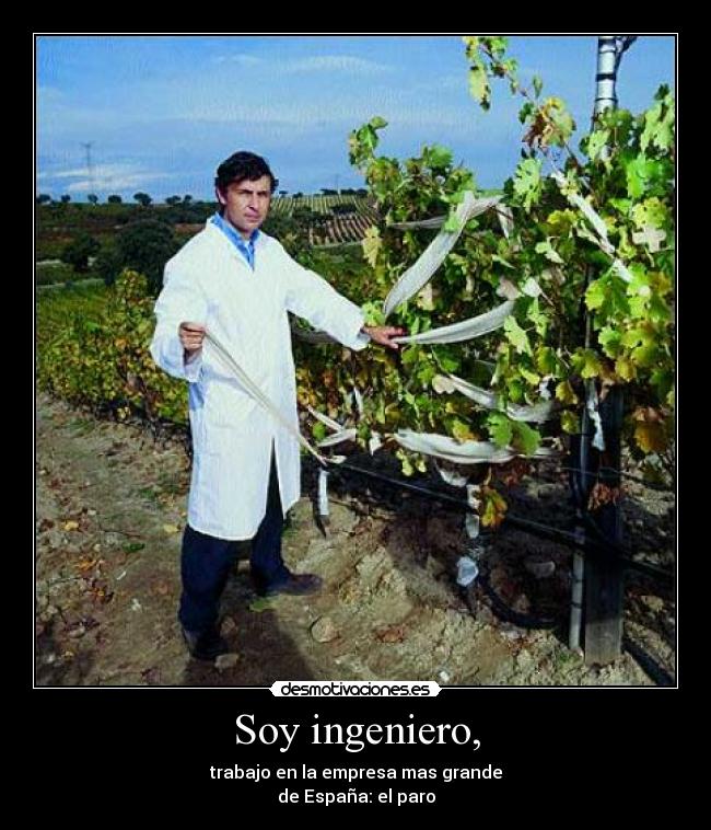 Soy ingeniero, - trabajo en la empresa mas grande
de España: el paro