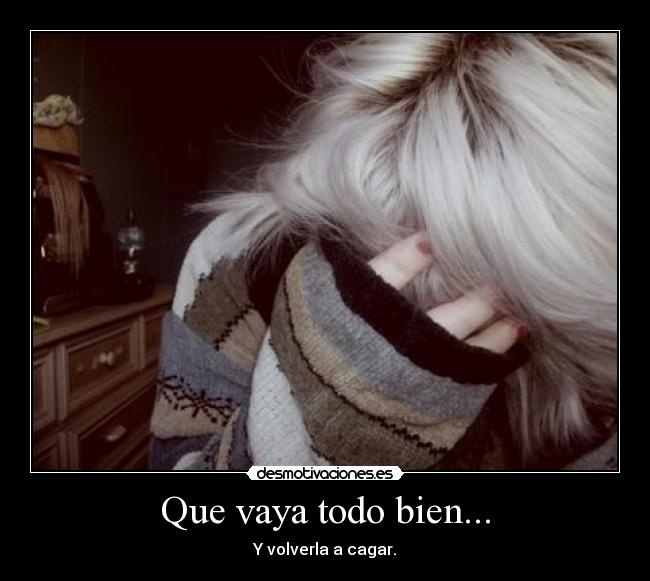 Que vaya todo bien... - Y volverla a cagar.
