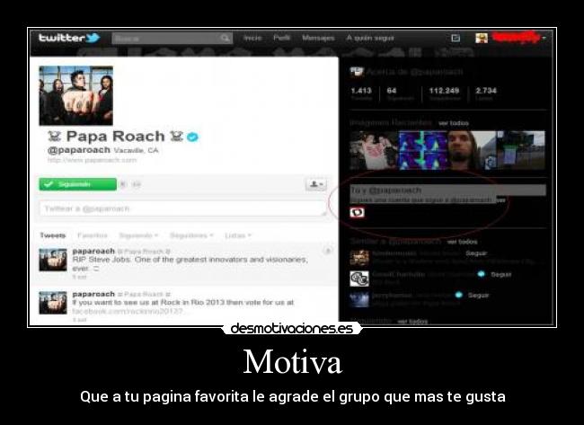 Motiva - Que a tu pagina favorita le agrade el grupo que mas te gusta