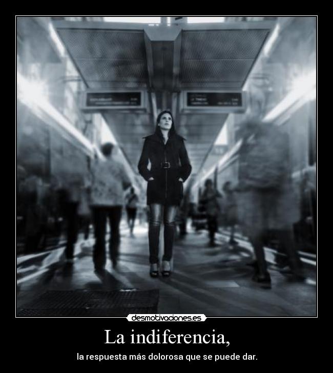 La indiferencia, - la respuesta más dolorosa que se puede dar.