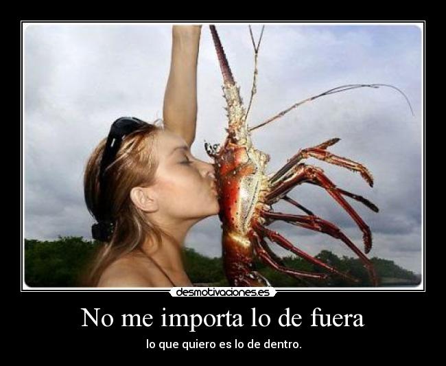 No me importa lo de fuera - lo que quiero es lo de dentro.