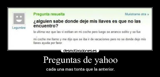 Preguntas de yahoo - 