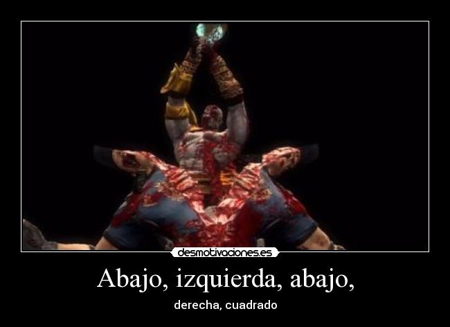 Abajo, izquierda, abajo, - derecha, cuadrado