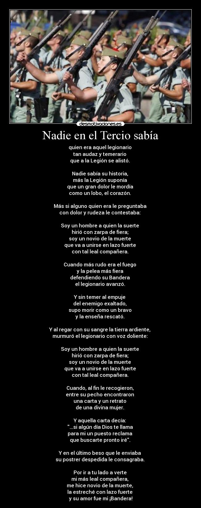 Nadie en el Tercio sabía - 