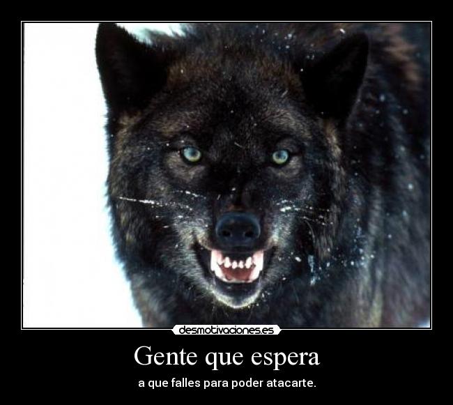 Gente que espera - a que falles para poder atacarte.