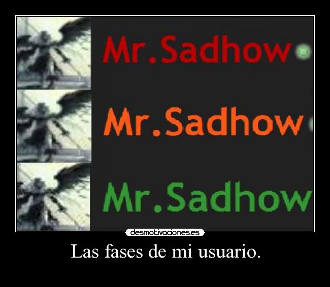 Las fases de mi usuario. -