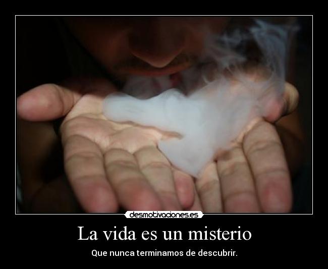 La vida es un misterio - Que nunca terminamos de descubrir.