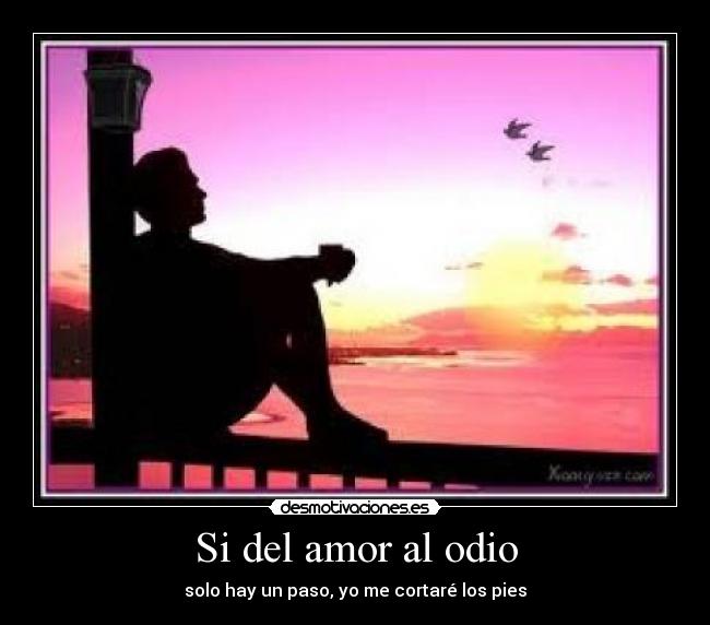 Si del amor al odio - solo hay un paso, yo me cortaré los pies