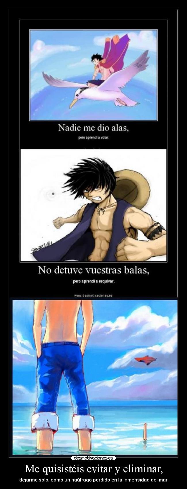 carteles mar luffy nach desafio mugiwarax one piece desmotivaciones