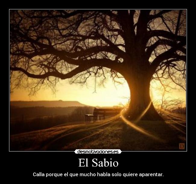 El Sabio - Calla porque el que mucho habla solo quiere aparentar.