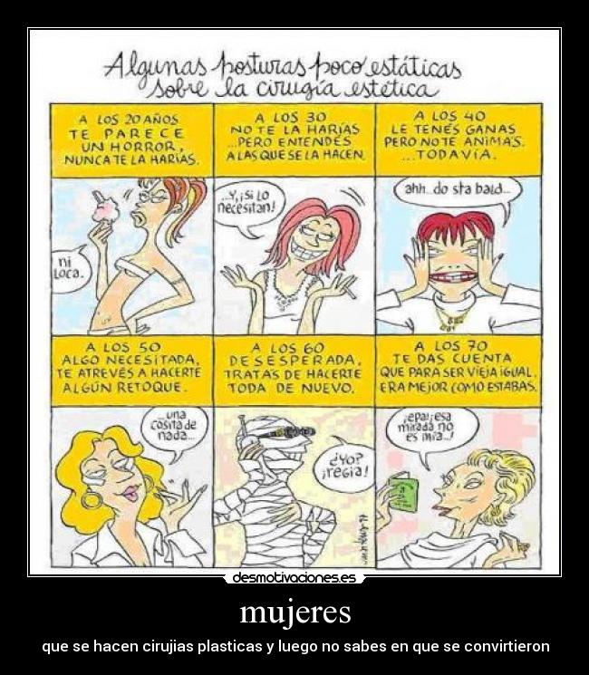 mujeres - que se hacen cirujias plasticas y luego no sabes en que se convirtieron
