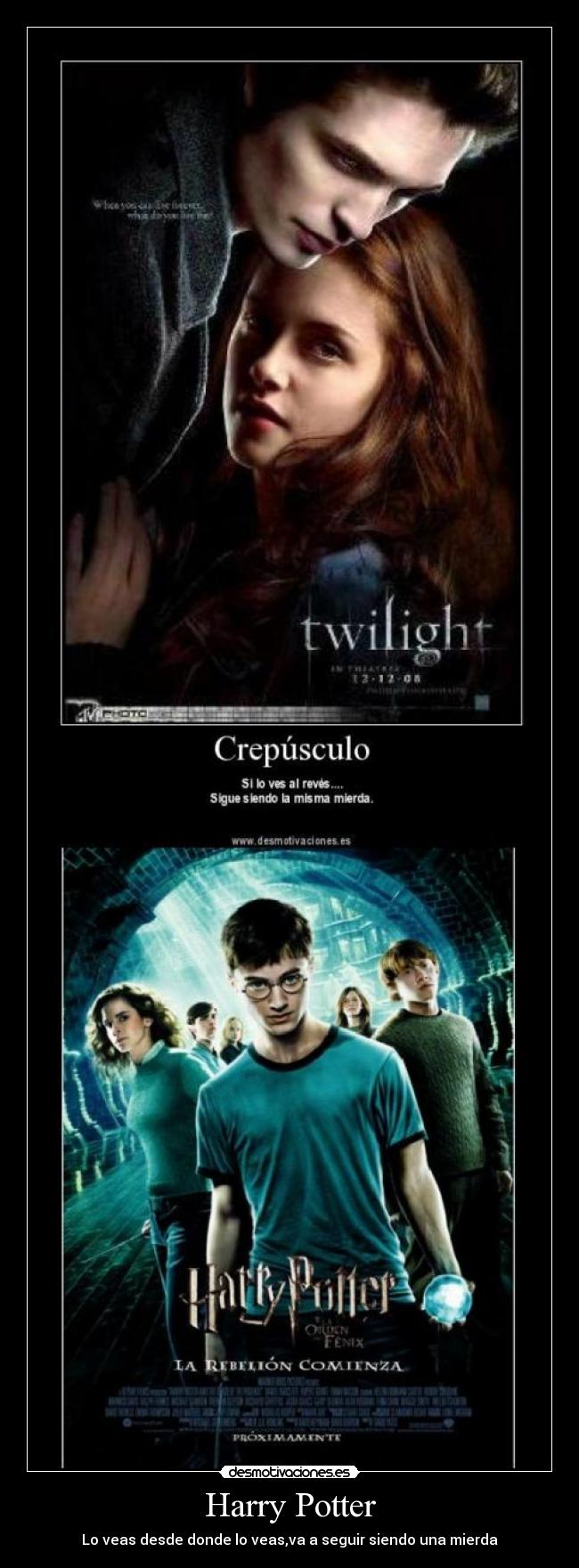 carteles saga crepusculotwilightedward cullenisabella swanharry petasperdon harry pottermierda desmotivaciones