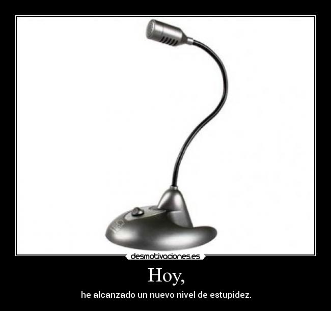 Hoy, - he alcanzado un nuevo nivel de estupidez.