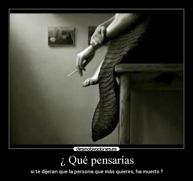 ¿ Qué pensarías - si te dijeran que la persona que más quieres, ha muerto ?