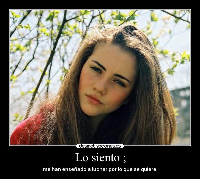 Lo siento ; -