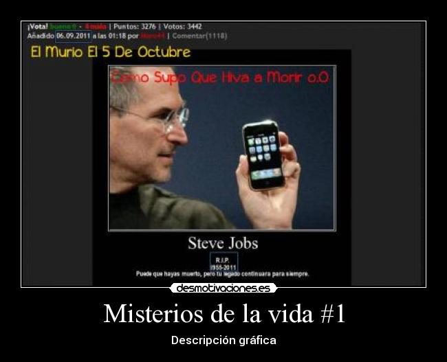 Misterios de la vida #1 - Descripción gráfica