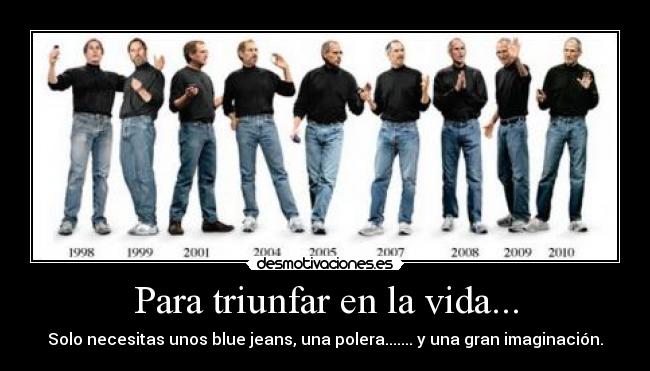 Para triunfar en la vida... - Solo necesitas unos blue jeans, una polera....... y una gran imaginación.