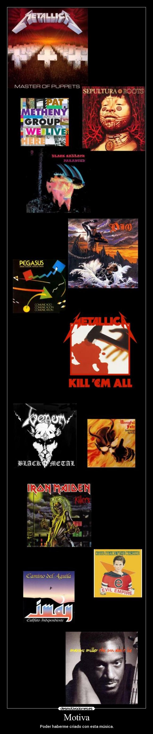 carteles metallica sepultura pegasus iman pat metheny mercyful fate black sabbath musica desmotivaciones