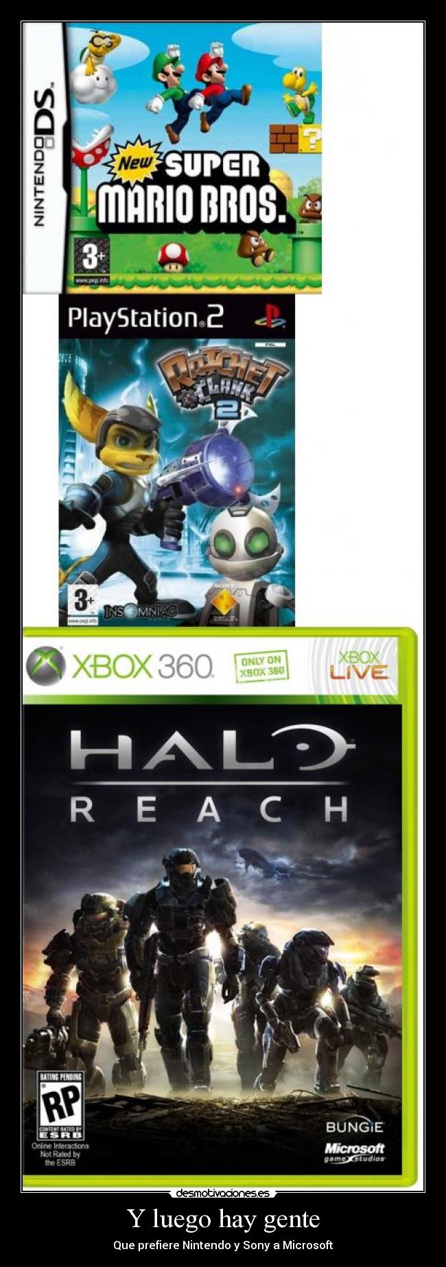 Y luego hay gente - Que prefiere Nintendo y Sony a Microsoft