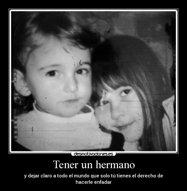 Tener un hermano - y dejar claro a todo el mundo que solo tú tienes el derecho de hacerle enfadar