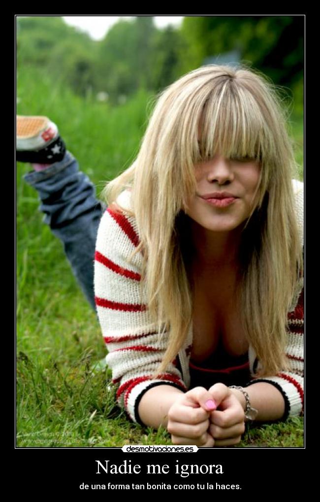 Nadie me ignora - de una forma tan bonita como tu la haces.