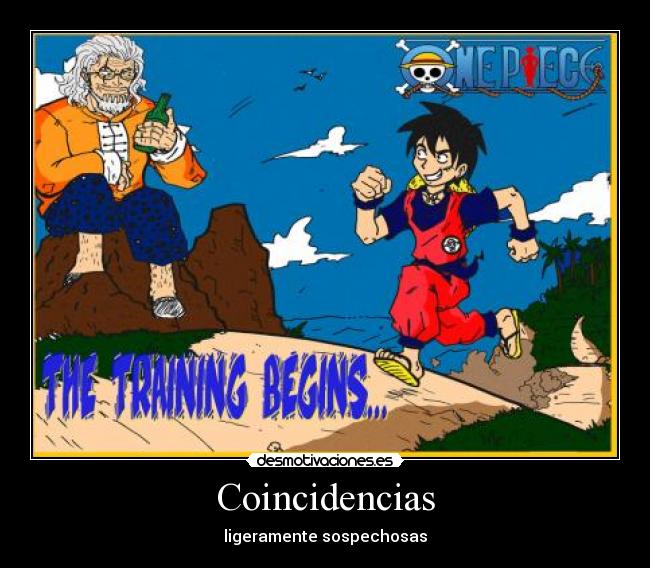 carteles one piece luffy rayleigh entrenamiento parodia dragon ball desmotivaciones