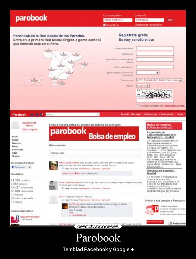 Parobook - Temblad Facebook y Google +