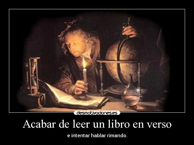 Acabar de leer un libro en verso - 