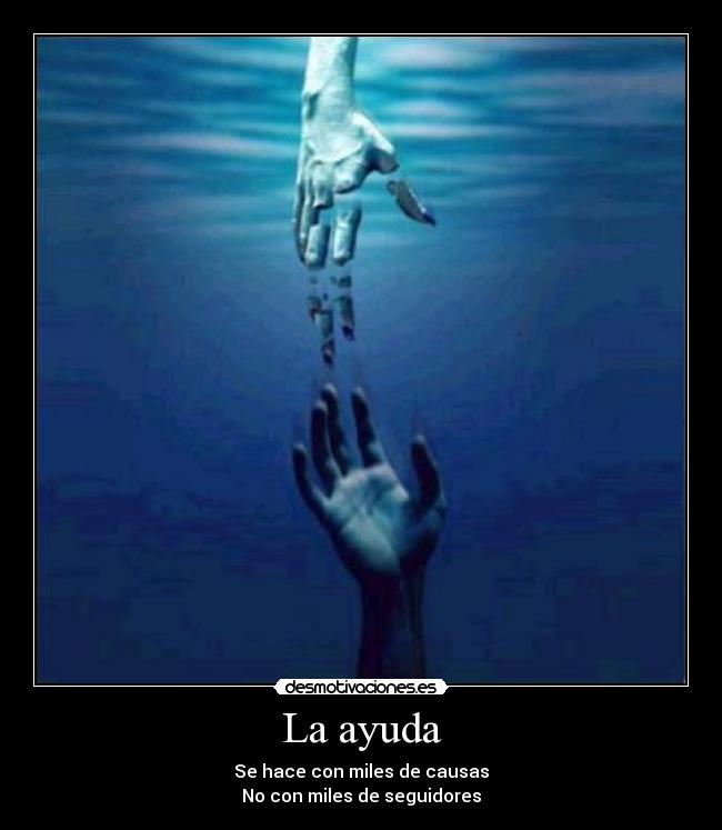 La ayuda - Se hace con miles de causas
No con miles de seguidores