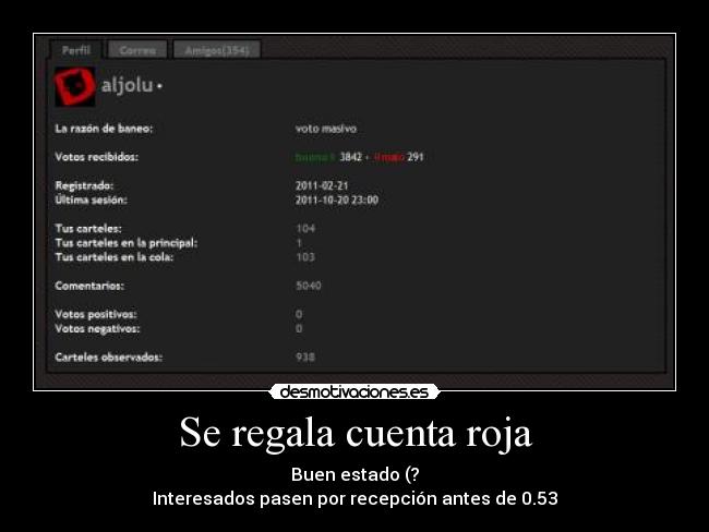 Se regala cuenta roja -