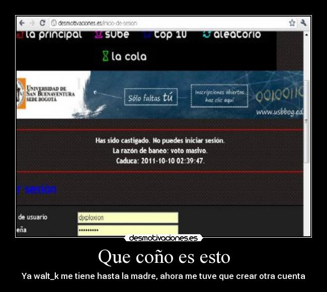 Que coño es esto - Ya walt_k me tiene hasta la madre, ahora me tuve que crear otra cuenta