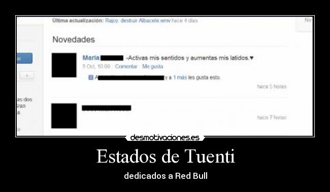 Estados de Tuenti - dedicados a Red Bull
