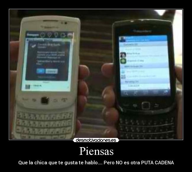 Piensas - Que la chica que te gusta te hablo.... Pero NO es otra PUTA CADENA