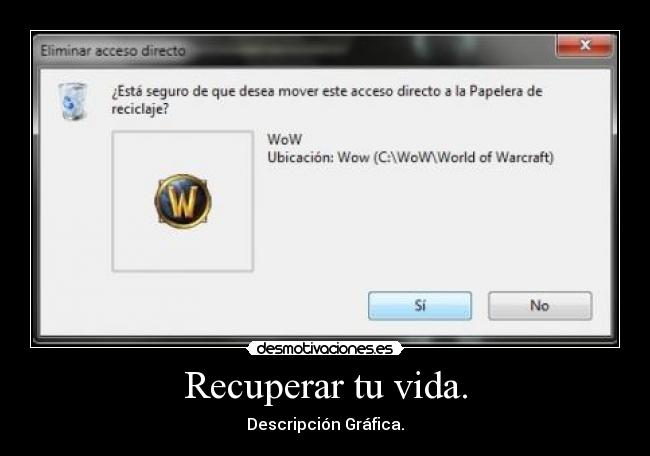Recuperar tu vida. - Descripción Gráfica.