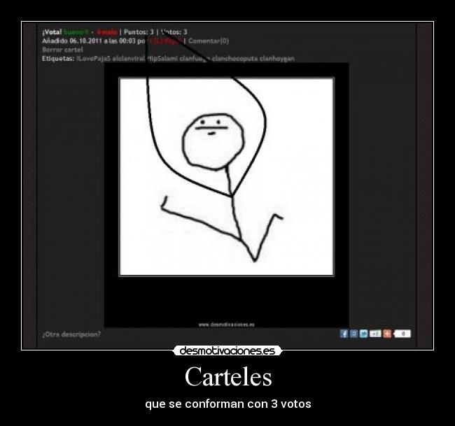 Carteles - que se conforman con 3 votos