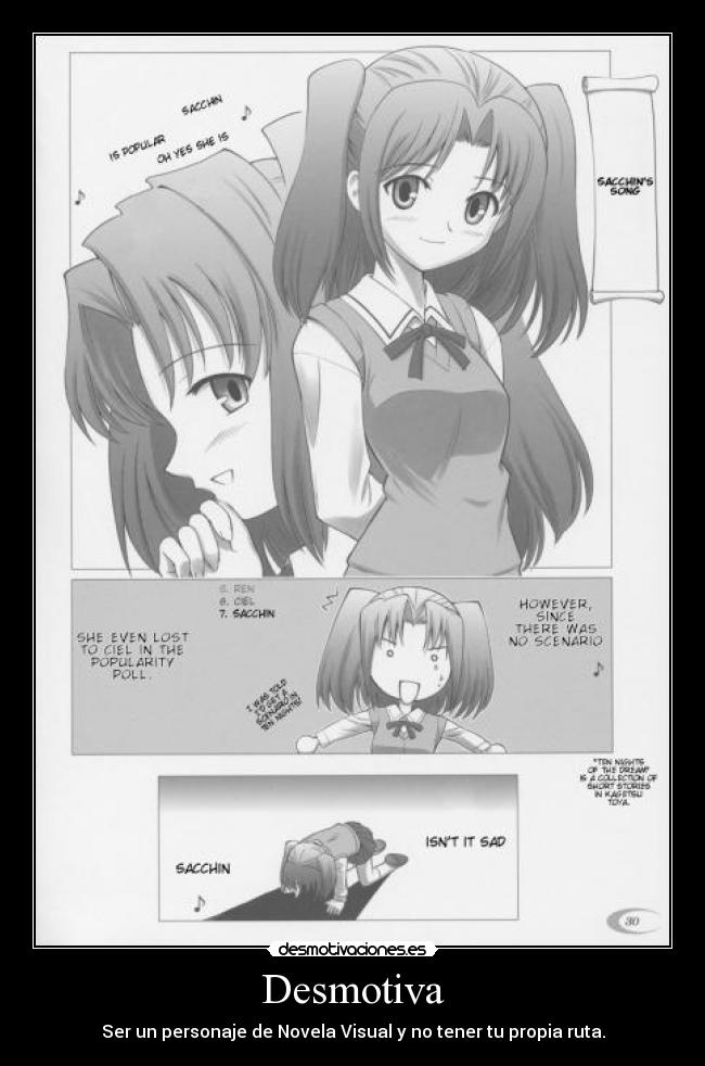 carteles sacchin sad isnt sad tsukihime novela visual eroge clanes mierda desmotivaciones