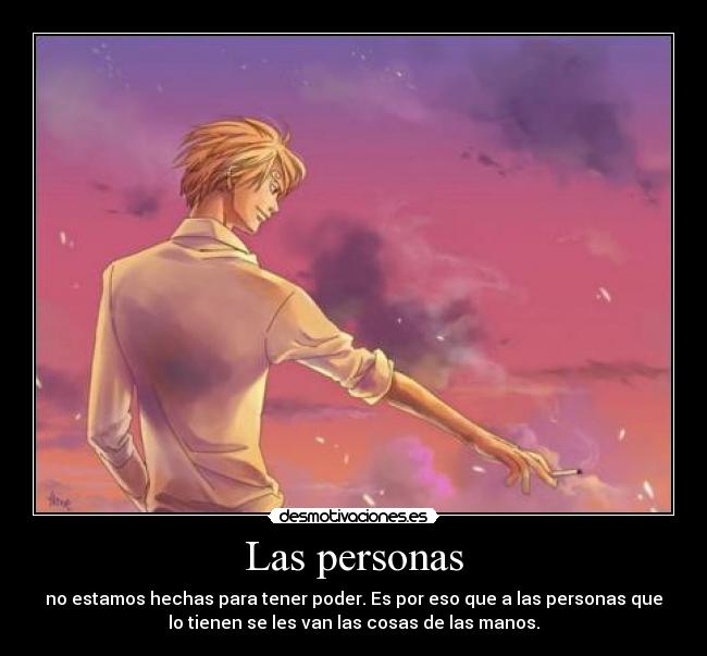 carteles one piece mugiwarax sanji cigarro poder personas error una especie indirecta desmotivaciones