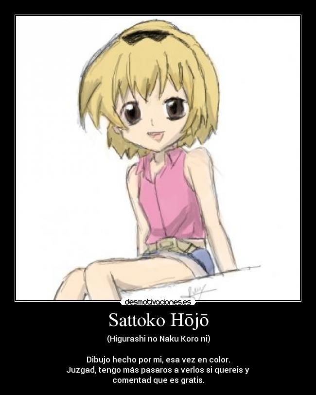 carteles sattoko hojo higurashi naku koro ka2h dibujo desmotivaciones