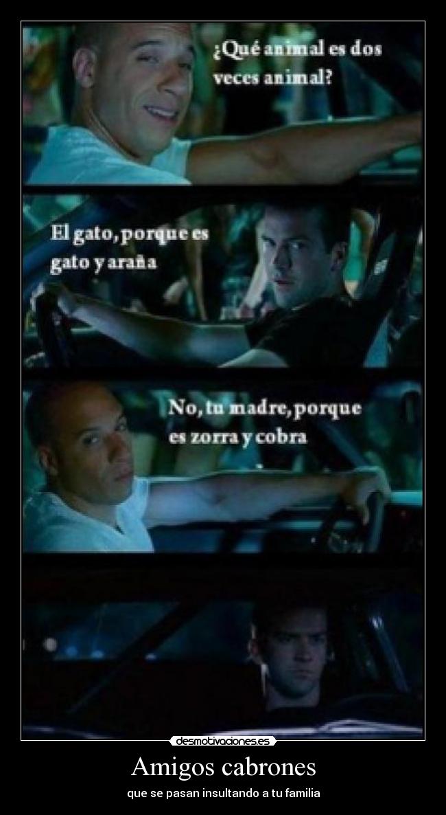 Amigos cabrones - que se pasan insultando a tu familia