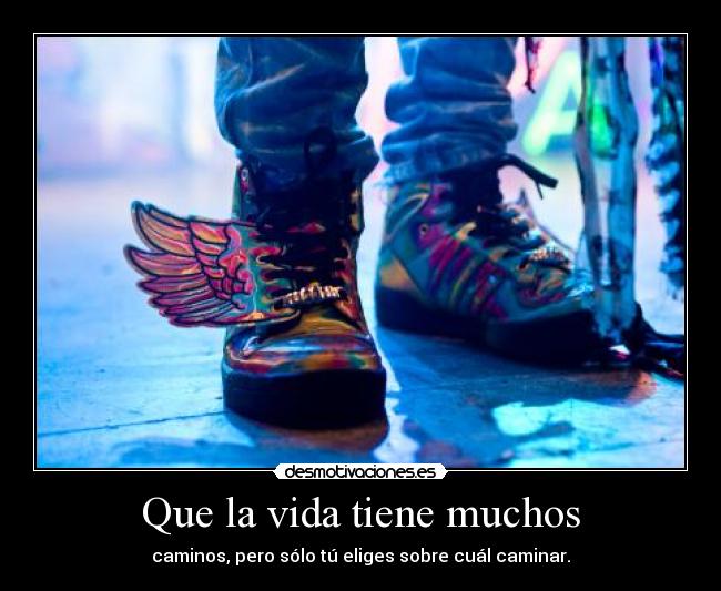 Que la vida tiene muchos - caminos, pero sólo tú eliges sobre cuál caminar.