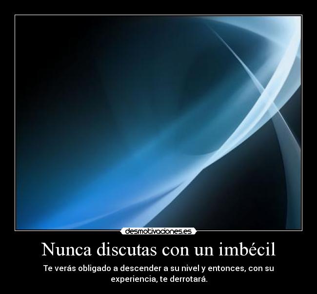 carteles nunca discutas con imbecil desmotivaciones