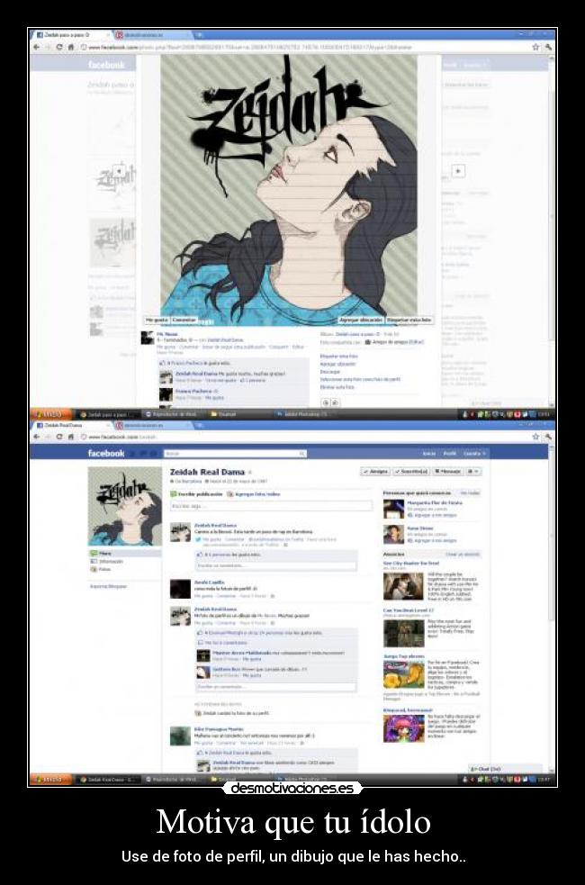 carteles zeidah dibujo foto perfil facebook desmotivaciones