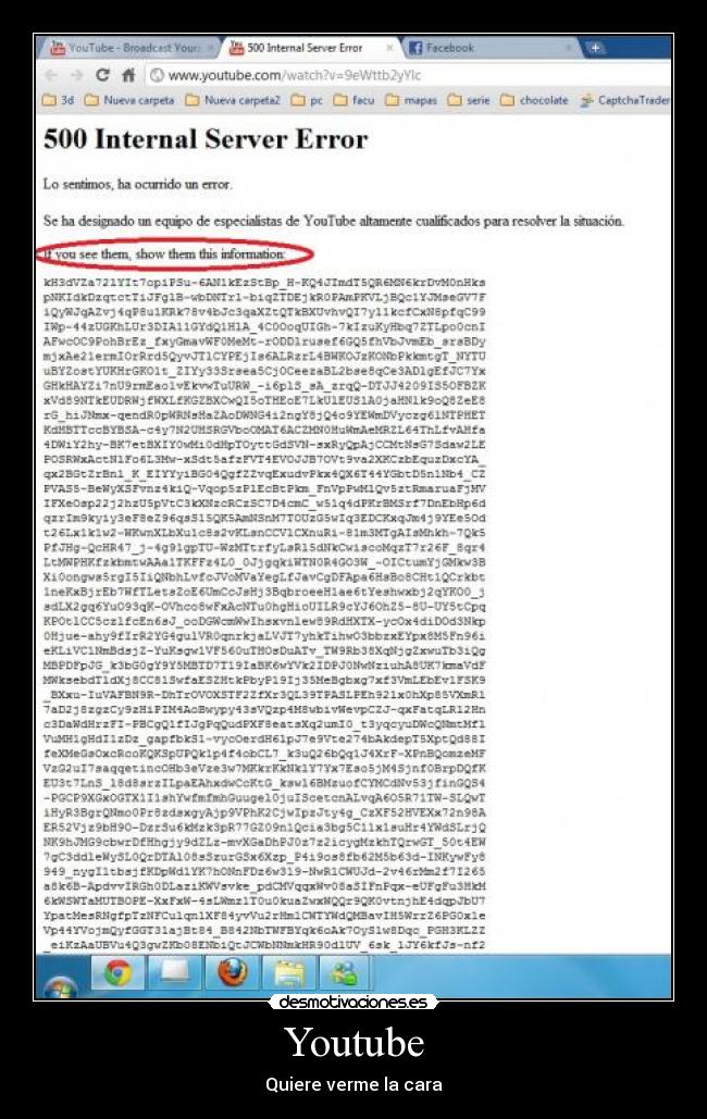 Youtube - Quiere verme la cara