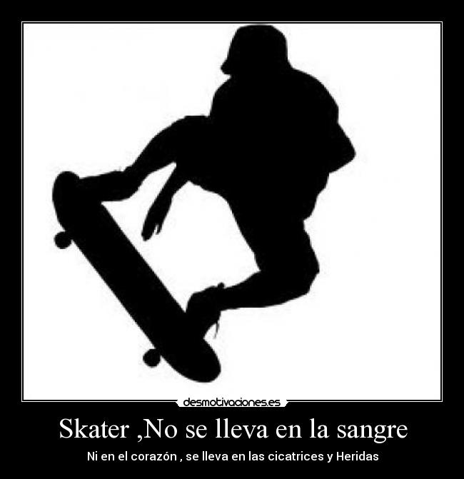 Skater ,No se lleva en la sangre - Ni en el corazón , se lleva en las cicatrices y Heridas
