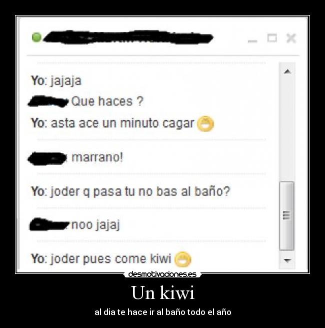 Un kiwi - al dia te hace ir al baño todo el año