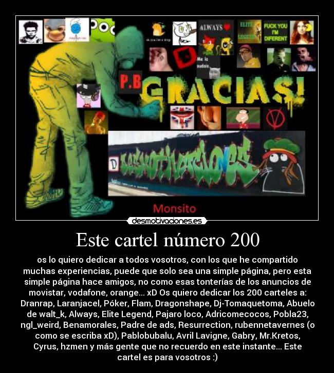 Este cartel número 200 - 